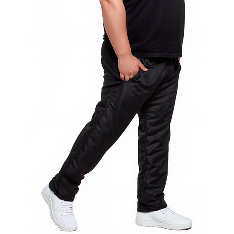 Calça Plus Size Masculina Tactel Popular Casual Treino Academia Bolsos Laterais