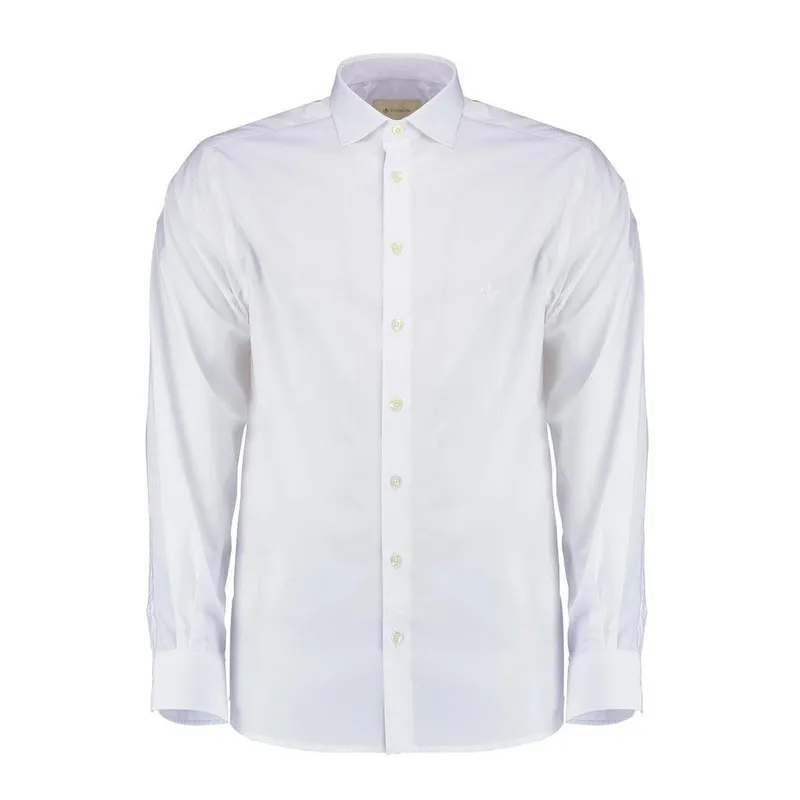 Camisa Dudalina Masculina Slim Tricoline Lisa Stretch Branca