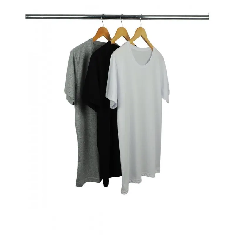 Kit Sortido 3 Camisetas Masculinas de Algodão Premium Básica Lisa