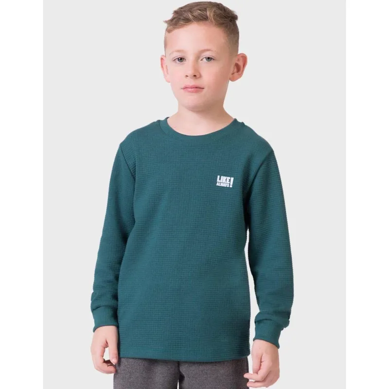 Camiseta Texturizada Com Punho Inverno Elegante Dia a Dia Frio Nova Moda - Menino 4 a 14 anos