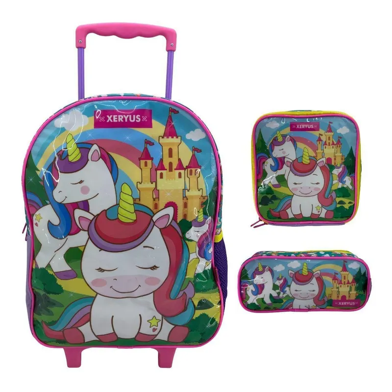 Kit Mochila de Rodinha Xeryus 16 Únicornio 12330