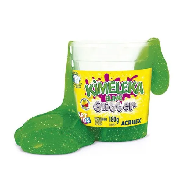 Kimeleka Slime Acrilex Glitter 180g Verde