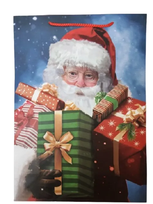 Sacola Para Presente De Papel Natal Noel Grande
