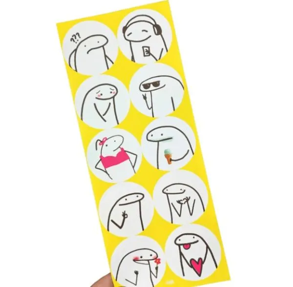 Sticker Do Flork 4x4cm Pacote Com 30 Memes Adesivos
