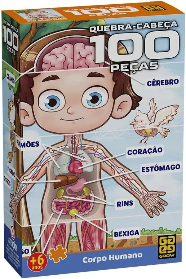 Quebra Cabeça Puzzle 100 Peças Corpo Humano - Grow 4919