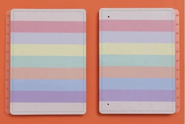 Capa E Contracapa A5 Arco-Iris Pastel Caderno Inteligente