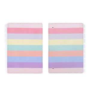 Capa e Contracapa Caderno Inteligente Médio Arco-Íris Pastel