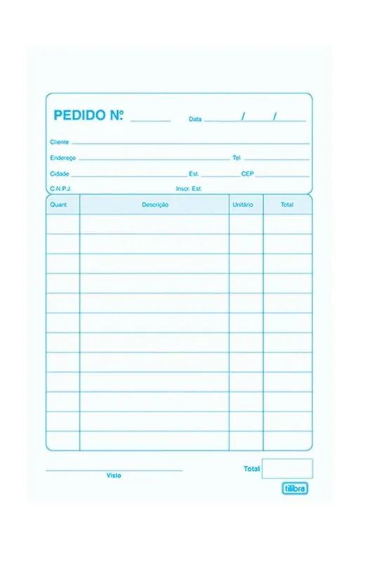 Talão de Pedido Tilibra 1 Via Pequeno com 50 Folhas 106x160mm