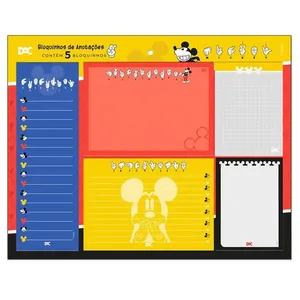 Bloco Anotação Mickey Mouse Disney Com 5 Unidades