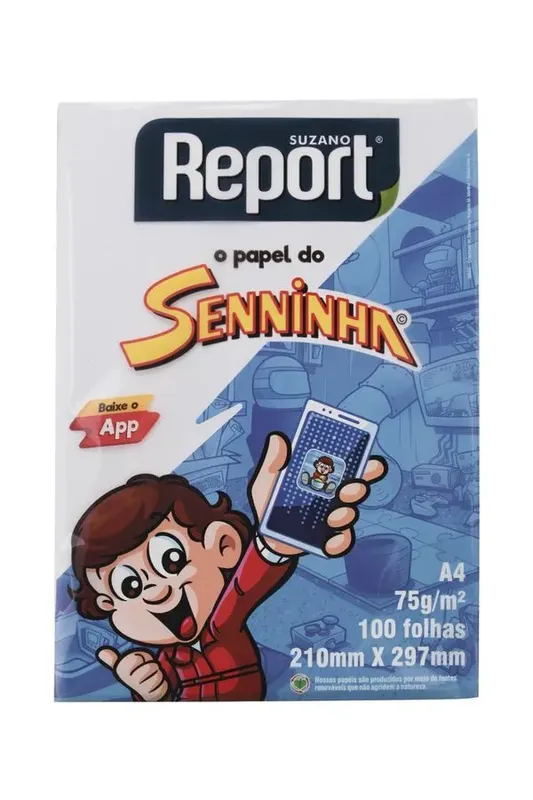 Papel Sulfite Report Seninha A4 Branco 75g com 100 Folhas