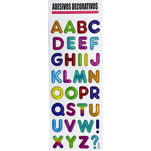 Adesivo Em Relevo 3d Letras Do Alfabeto Coloridas