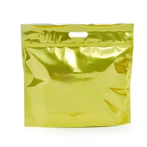 Sacola Presente Zipada Dourado Grande