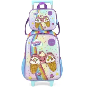 Kit Mochila de Rodinhas Lancheira Luxcel Up4You Game Azul Único