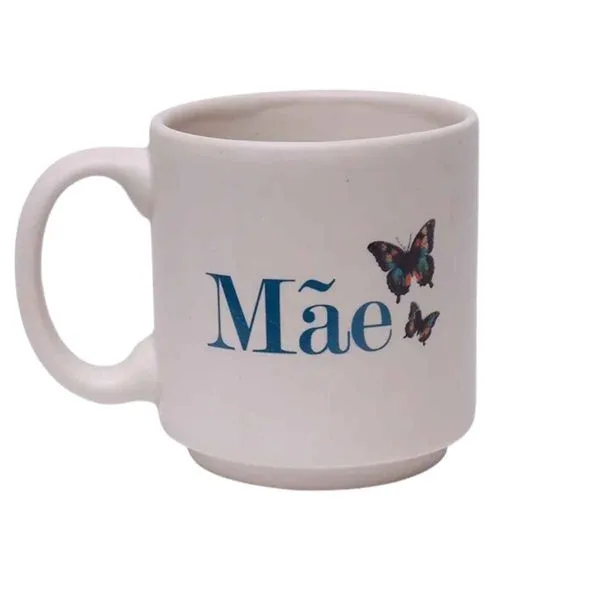 Caneca Mãe Você Me Ensinou Mini Tina 100mL Original, Zona Criativa, Canequinha Xícara Cerâmica