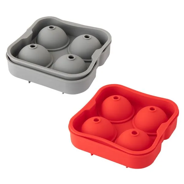 Forma Para 4 Gelos Formato Bolinha Silicone 12,5x12x4,5cm LM1549 - honeyhome