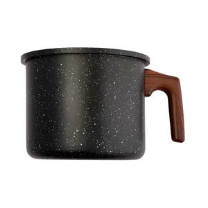 Leiteira Cerâmica Revestimento Cabo Madeira Ideal 1,5l 2,3mm Alumínio 14x12,5cm LM3960IDE - honeyhome