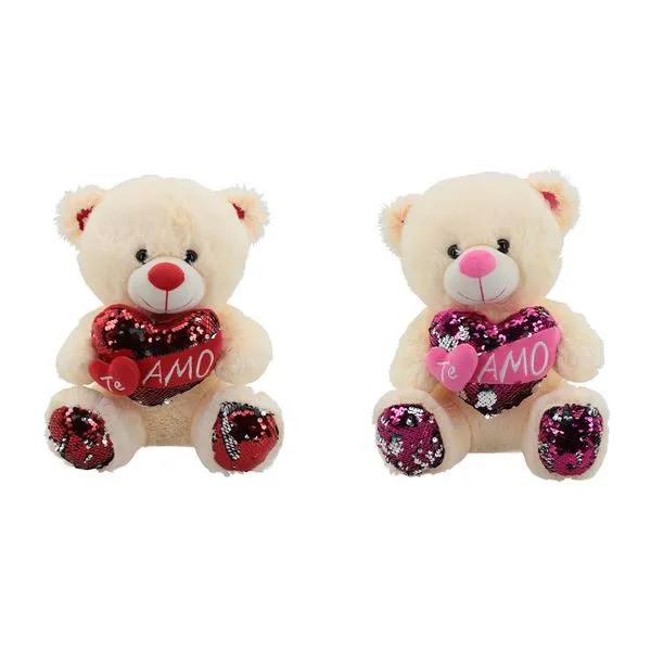 Urso de Pelúcia Coração Te Amo com Lantejoulas Sortido 0019 - For Kids