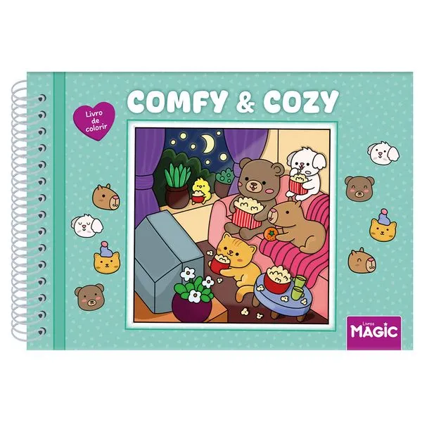 Livro de Colorir Comfy And Cozy Green Ref.21066 - Magic
