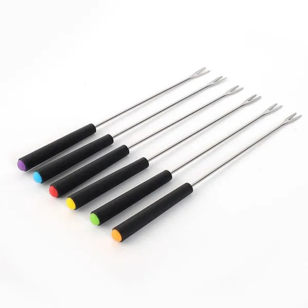 Kit Garfos Para Fondue Aço Inox E Plástico 6 Peças 23,9x1,4cm CK6620 - Clink
