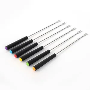 Kit Garfos Para Fondue Aço Inox E Plástico 6 Peças 23,9x1,4cm CK6620 - Clink