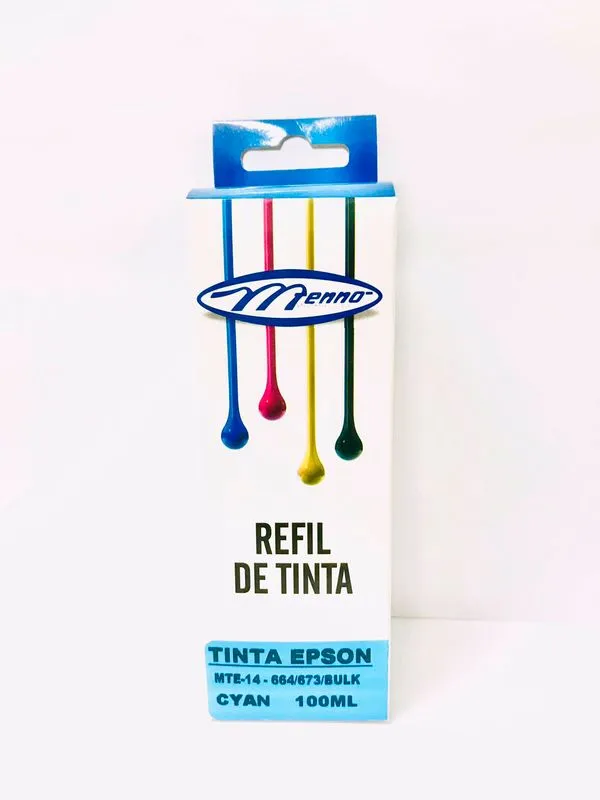 Refil Tinta Epson 664/673 Bulk Ciano 100ml MTE14 - Menno