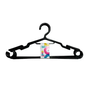 Cabide Popsuper Plástico Preto 3 Peças LM07249 - Zeek