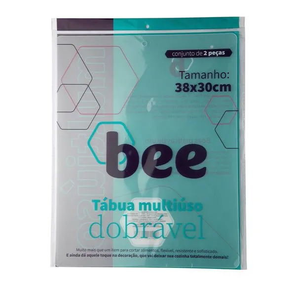 Conjunto Tábuas Multiuso Dobrável Estampada Plástico 2 Peças 38x30cm - bee