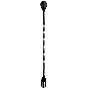 Colher Bailarina Espiral Black Inox e Plástico 26x2,2cm LM2074 - honeyhome