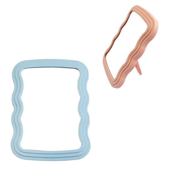 Espelho de Mesa Trançado Sortido Plástico PP e Vidro 18,5x14x1,5cm LM3739BEL - honeyhome