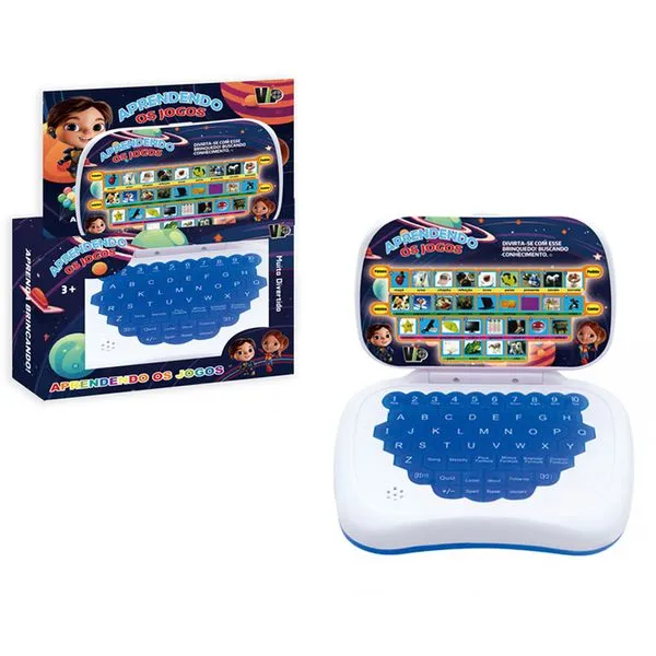 Notebook Infantil Educativo Bilíngue Aprendendo Os Jogos Sortido SM700 - Vipimport