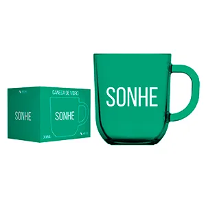 Caneca Toronto Emoções Sonhe Vidro 300Ml 590603 - Allmix