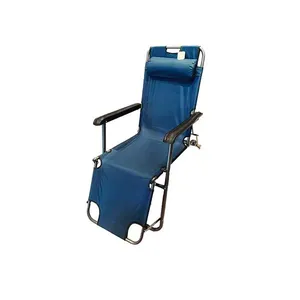 Cadeira Espreguiçadeira Impermeável Com Almofada de Cabeça Suporta 100kg Poliéster 152x60cm LM2160 - honeyhome