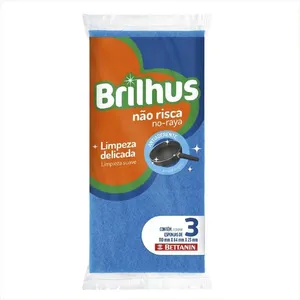 Esponja Brilhus Não Risca Limpeza Delicada Com 3 Unidades - Bettanin