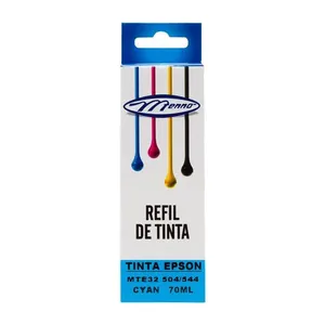 Refil Tinta Epson 504/544 Bulk Com Bico Aplicador Ciano 70ml MTE32 - Menno