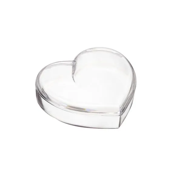 Mini Coração Com Tampa Multiuso Plástico Cristal - Plastifesta