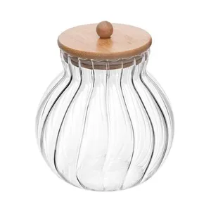 Porta Mantimentos De Vidro 700 Ml Com Tampa De Bambu Classic Wolff