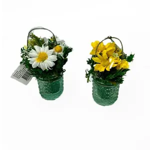 Mini Vaso Vidro Arranjo Margaridas Sortido 10x5x5cm 52LB - Galpão das Flores