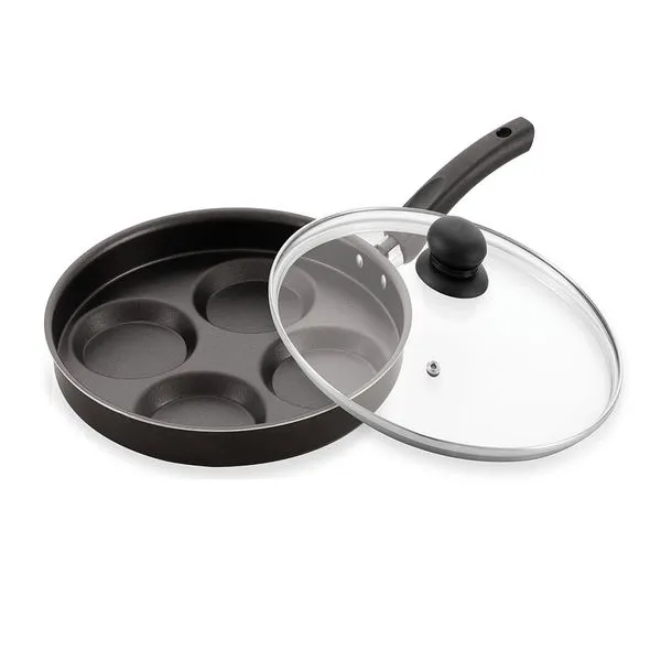Frigideira Multiuso Antiaderente Preta Com Tampa de Vidro 26cm 0280 - Dona Chefa