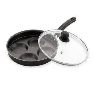 Frigideira Multiuso Antiaderente Preta Com Tampa de Vidro 26cm 0280 - Dona Chefa