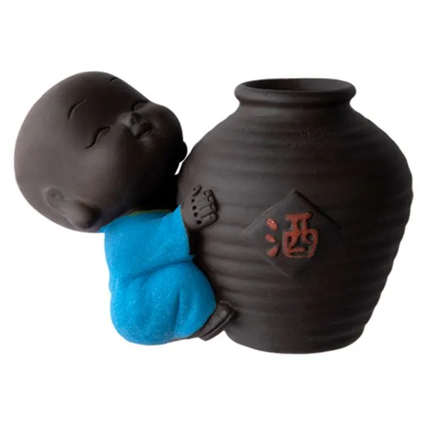 Vaso Monge Vasilha Cerâmica Marrom 11x6,5x7cm - Moment