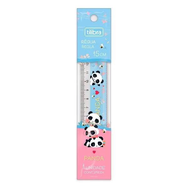 Régua Panda Plástico 15cm 346560 - Tilibra