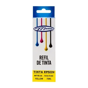 Refil Tinta Epson 504/544 Bulk Com Bico Aplicador Amarelo 70ml MTE34 - Menno