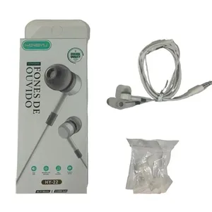 Fone de Ouvido Extra Bass Com Microfone Plástico E Metal Branco MK020309 - Isanog