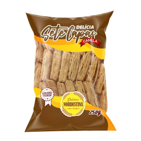 Bolacha Sete Capas Sabor Canela 250g 7 - Delícia Nordestina