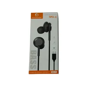 Fone de Ouvido Estereo Tipo C Plástico E Metal Preto EAR01 - Isanog