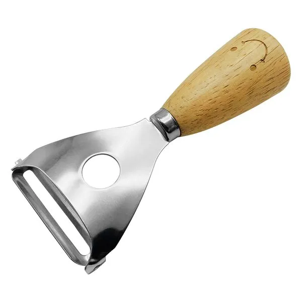 Descascador de Legumes E Frutas Sorriso Aço Inox Cabo Madeira 12x5,3cm LM1844 - honeyhome