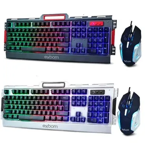 Kit Gamer Teclado E Mouse Bkg3000 Com Iluminação Led Metal Sortido - Exbom
