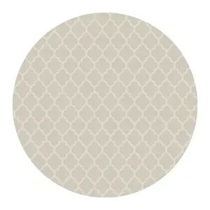 Toalha Mesa Redonda Bege Estampa Arabescos 150x150cm - Nsw Decor