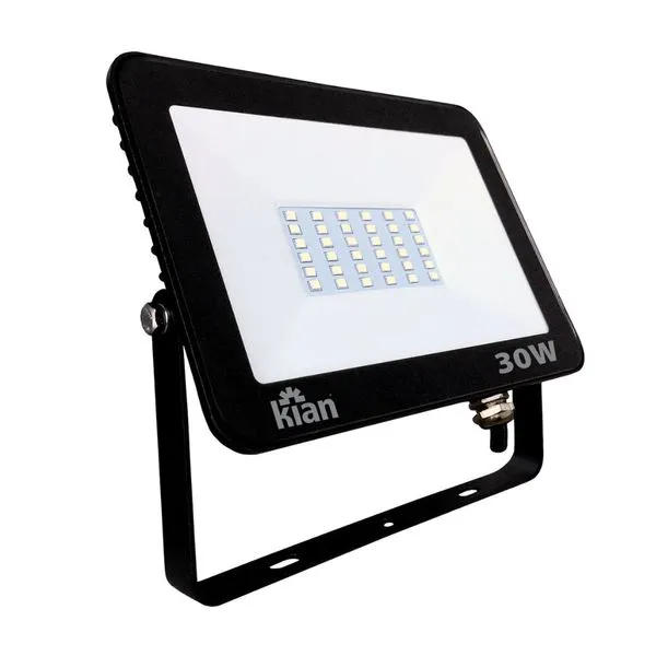 Refletor LED de Alumínio IP65 50W 3000 Lúmens Bivolt Kian Refletor de LED 50W IP65 Luz Verde Kian
