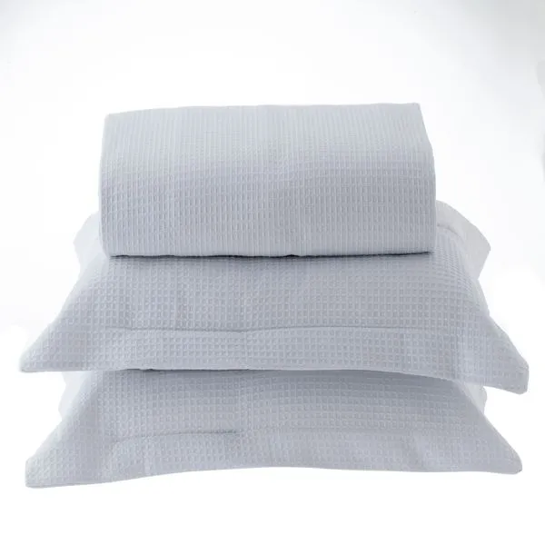 Kit Colcha Queen Porto 100% Algodão Branco 1000 3 Peças 240x260cm 18443 - BecaDecor